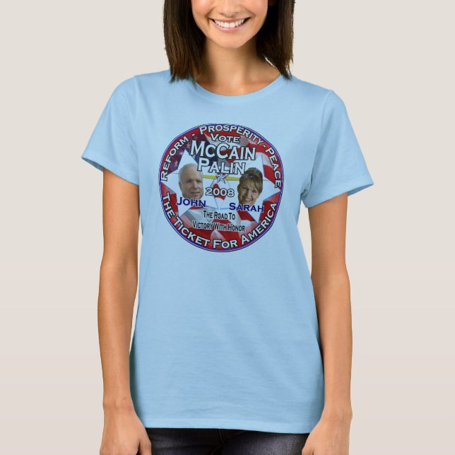 John McCain und Sarah Palin T-Shirt (Vorderseite)