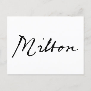 John Milton Unterschrift Postkarte