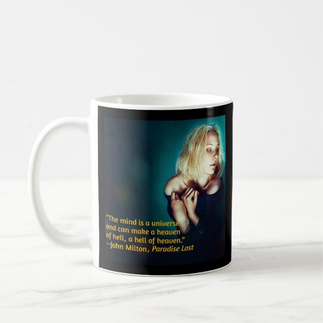 John Milton Zitat Kaffeetasse (Links)