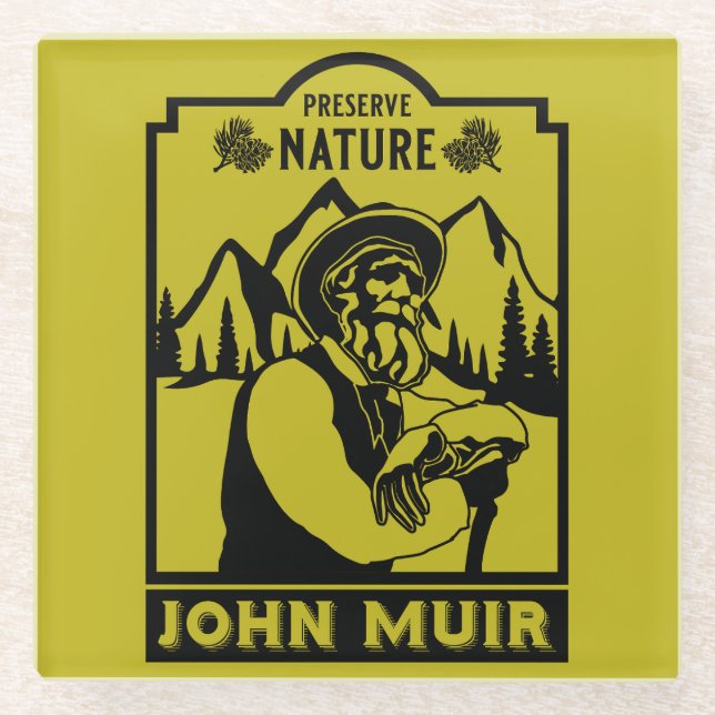 John Muir Day Glasuntersetzer (Vorderseite)