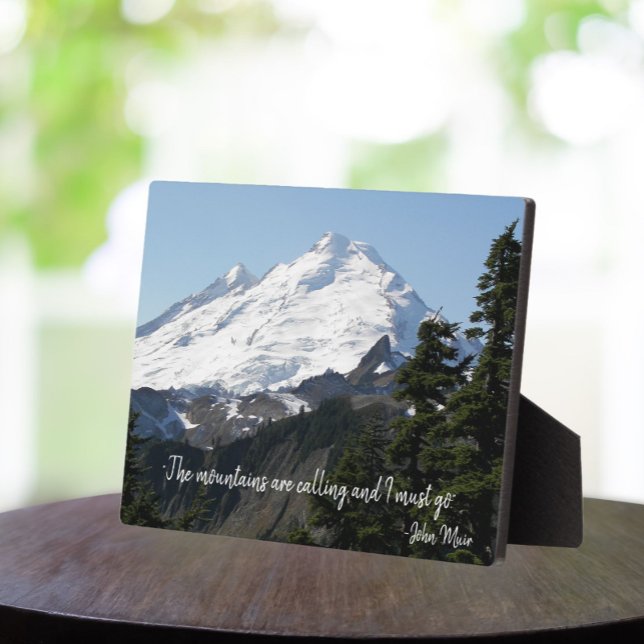 John Muir Quote Mountain Foto Fotoplatte (In Situ Table)