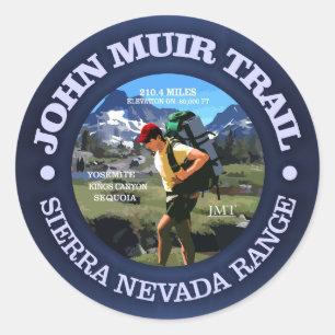 John Muir-Spur (Wanderer C) Runder Aufkleber