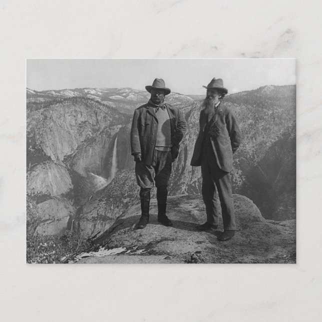John Muir Teddy Roosevelt Yosemite Nationalpark Postkarte (Vorderseite)