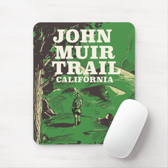 John Muir Trail California Reiseplakat. Mousepad (Mit Mouse)