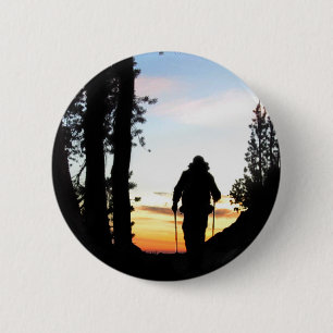 John Muir Trail Hiker 2 - Sierra Nevada Button