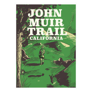 John Muir Trail Kalifornien Reiseplakat. Fotodruck