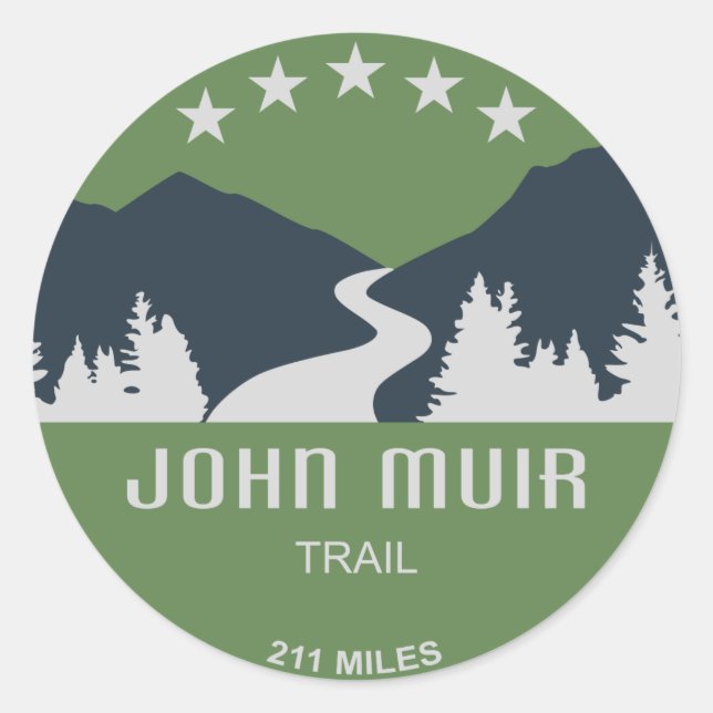John Muir Trail Runder Aufkleber (Vorderseite)