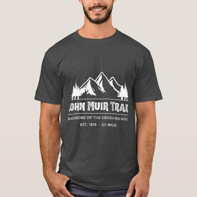 John Muir Wanderweg Backpacken Außenbereich T-Shirt (Vorderseite)