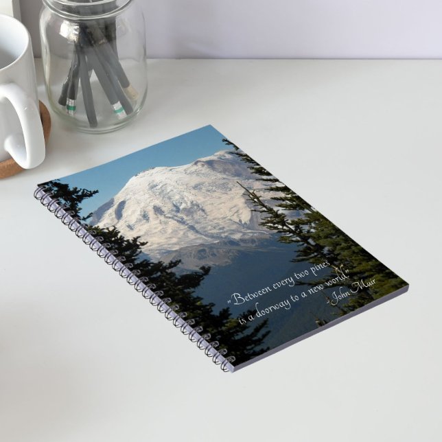 John Muir Zitat Landschaftlich Mount Rainier Notizblock (In Situ)