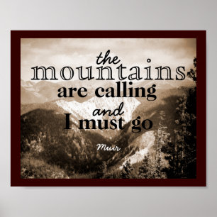 John Muir zitieren Plakat der Art der Gebirge