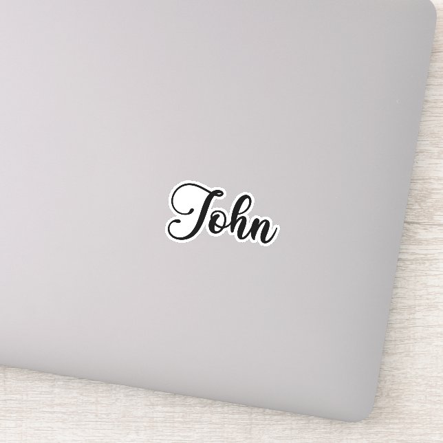 John Name - Handgeschriebene Kalligrafie Aufkleber (Detail)