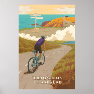 John OGroats bis Lands End Radreiseplakat Poster