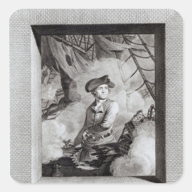 John Paul Jones Quadratischer Aufkleber (Vorderseite)