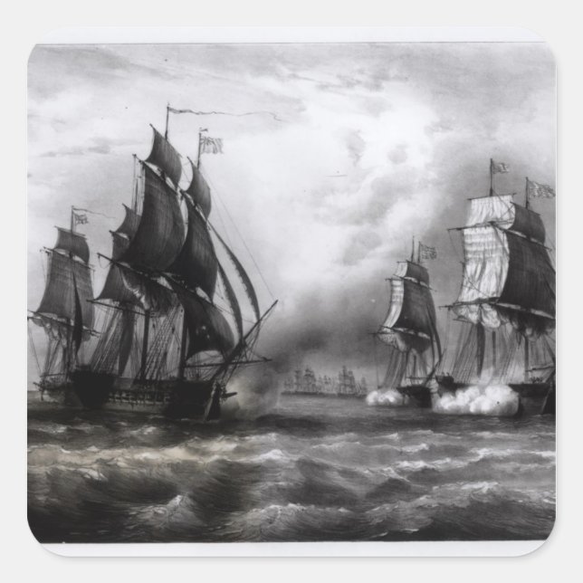 John Paul Jones's 'Ranger' Ship, 1793 Quadratischer Aufkleber (Vorderseite)