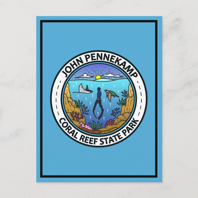 John Pennekamp Coral Reef Staat Park Travel Art Postkarte (Vorderseite)