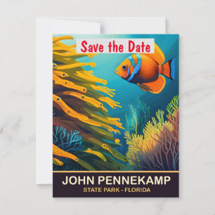 John Pennekamp, Staat Park, FL, Travel Postcard Save The Date
