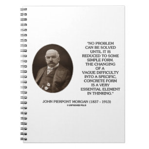 John Pierpont Morgan No Problem Can Be Solved Notizblock