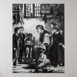 John Pounds unterrichtet Kinder auf seiner Zuhause Poster