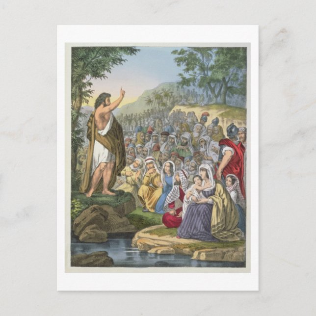 John Preaching in the Wilderness, aus einer Bibel  Postkarte (Vorderseite)