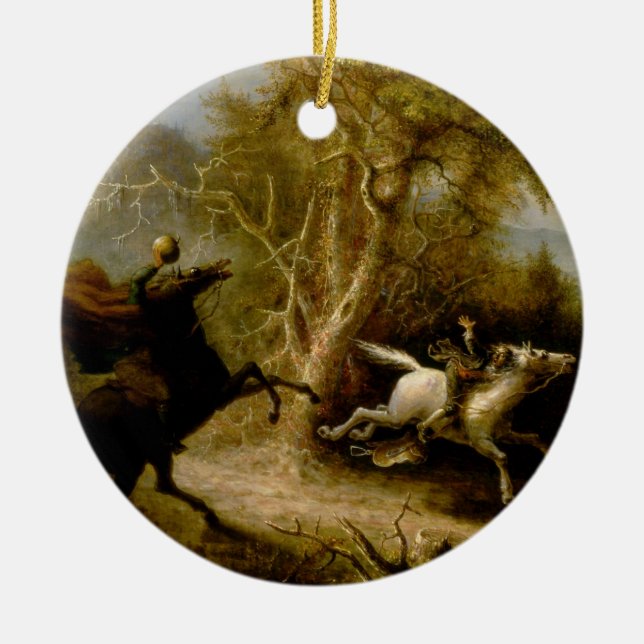 John Quidor Legend of Sleepy Hollow Headless Horse Keramik Ornament (Vorne)