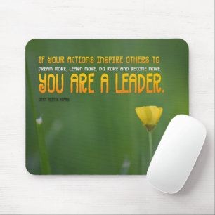 John Quincy Adams Inspiration Zitat "Leader" Mousepad