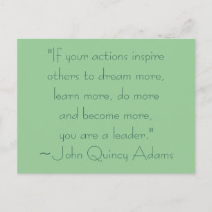 John Quincy Adams Leadership Zitat Postkarte