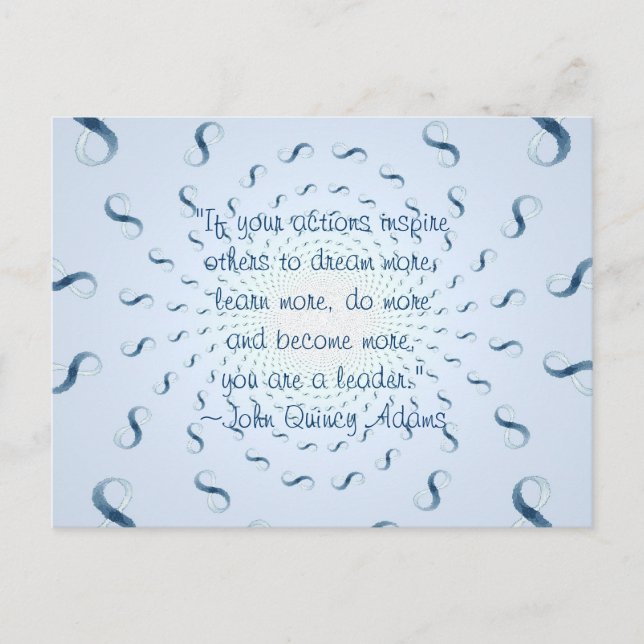 John Quincy Adams Leadership Zitat Postkarte (Vorderseite)
