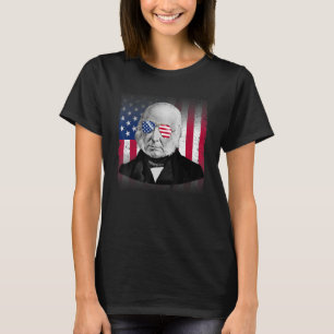 John Quincy Adams Patriotic American Flag 4. J T-Shirt