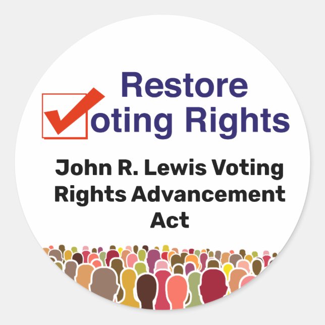 John R. Lewis Voting Rights AdvancAct Runder Aufkleber (Vorderseite)
