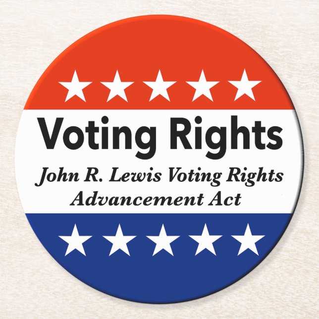 John R. Lewis Voting Rights AdvancAct Runder Pappuntersetzer (Vorderseite)