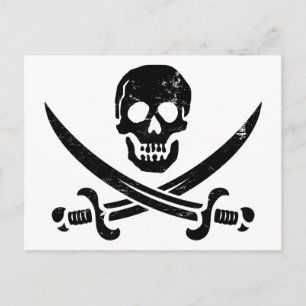 John Rackham (Calico Jack) Pirate Flag Piratenflag Postkarte