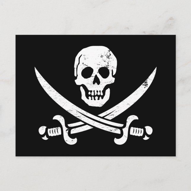 John Rackham (Calico Jack) Pirate Flag Piratenflag Postkarte (Vorderseite)
