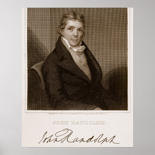 John Randolph (1773-1833) engraved by Thomas B. We Poster (Vorne)