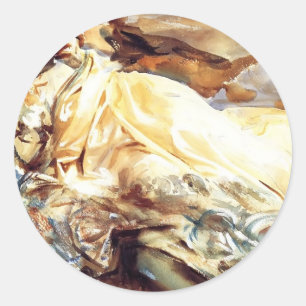 John Sargent: Frauen lesen in einem Cashmere Shawl Runder Aufkleber