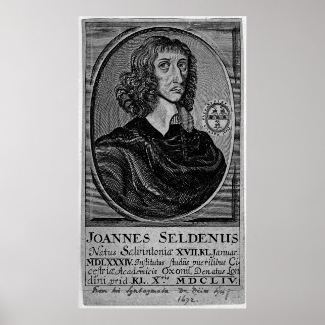 John Selden, 1672 Poster (Vorne)