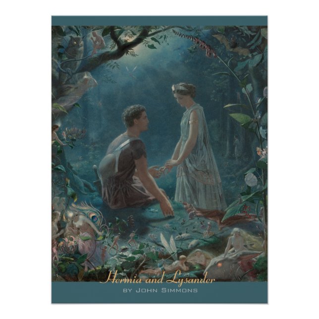John Simmons Hermia und Lysander Mittelsommer CC07 Poster (Vorderseite)