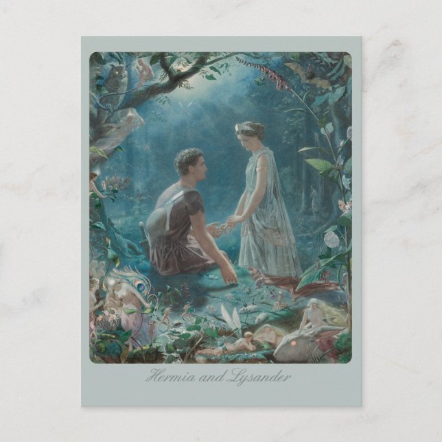 John Simmons Hermia und Lysander Mittelsommer CC07 Postkarte (Vorderseite)