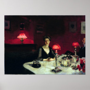 John Singer Sargent A Dinner Table Poster