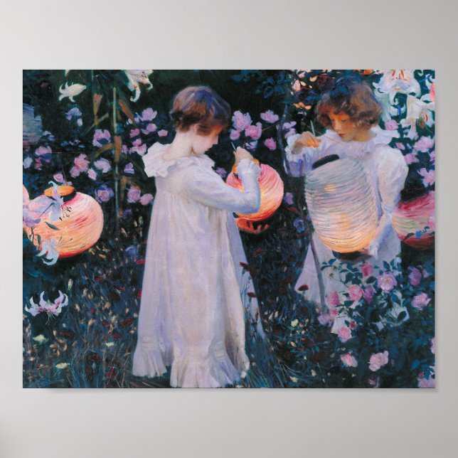John Singer Sargent - Carnation, Lily, Lily, Rose. Poster (Vorne)
