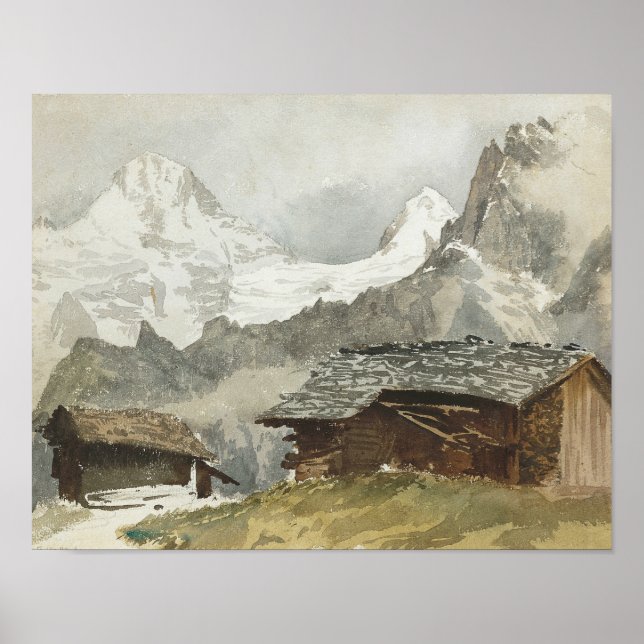 John Singer Sargent - Chalets, Breithorn, Murren Poster (Vorne)