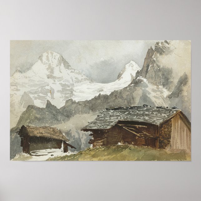 John Singer Sargent - Chalets, Breithorn, Murren Poster (Vorne)