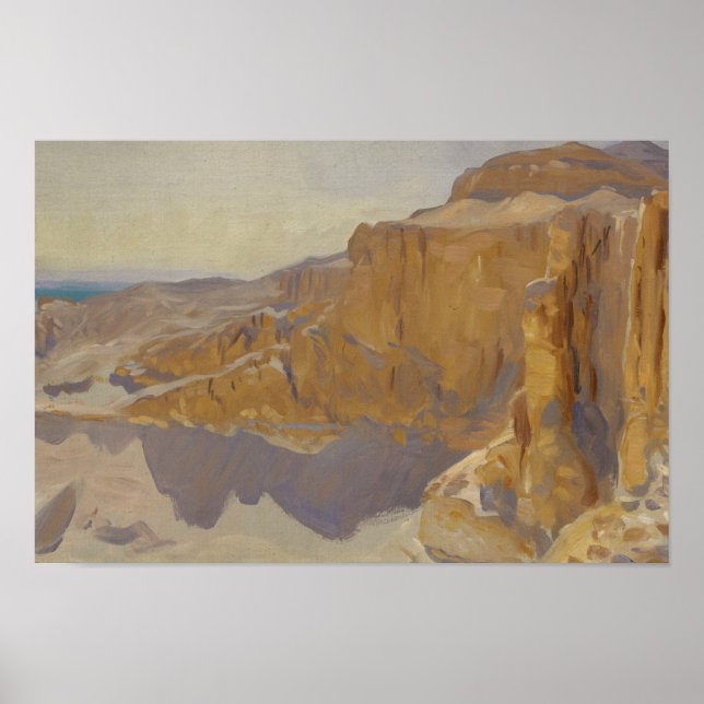 John Singer Sargent - Cliffs at Deir el Bahri Poster (Vorne)