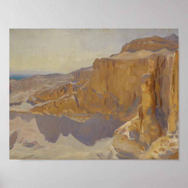 John Singer Sargent - Cliffs at Deir el Bahri Poster (Vorne)