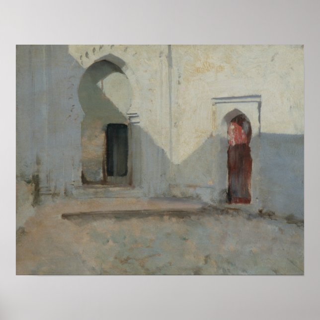 John Singer Sargent - Courtyard, Tetuan, Marokko Poster (Vorne)