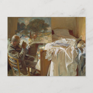 John Singer Sargent - Ein Künstler in seinem Studi Postkarte