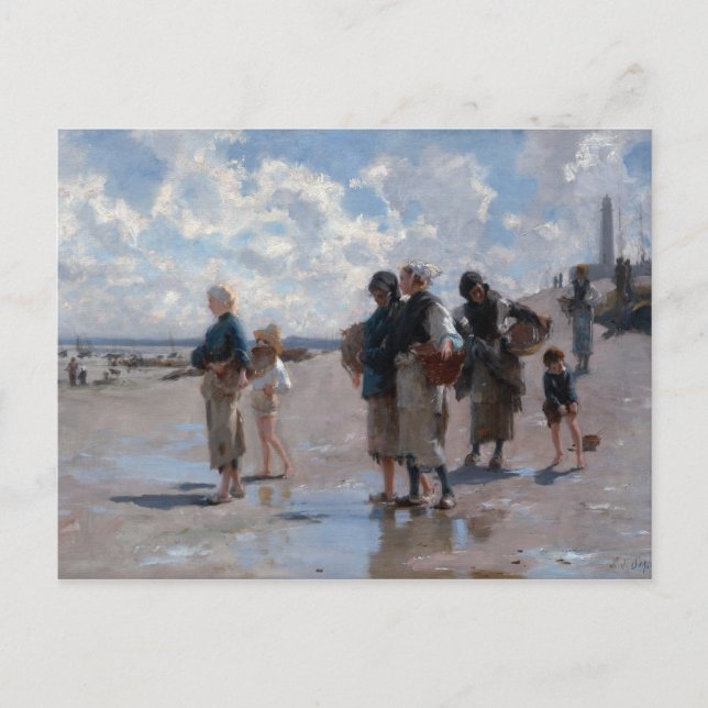 John Singer Sargent Fishing for Oystale at Cancale Postkarte (Vorderseite)