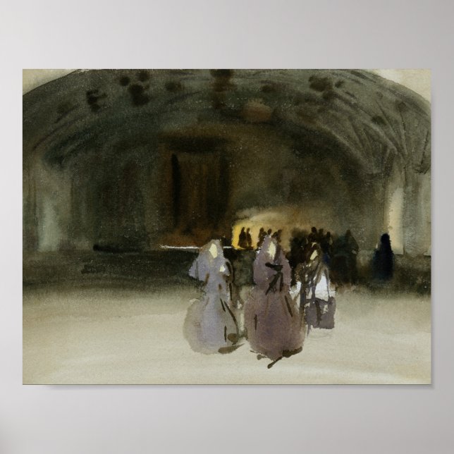 John Singer Sargent - Frauen nähern sich Poster (Vorne)