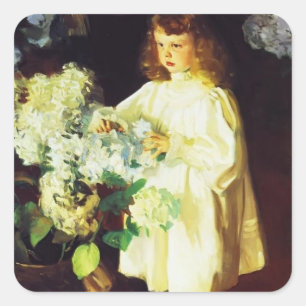 John Singer Sargent - Helen Sears Quadratischer Aufkleber
