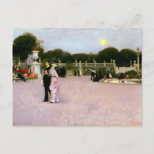 John Singer Sargent In den Luxembourg Gärten Postkarte (Vorderseite)