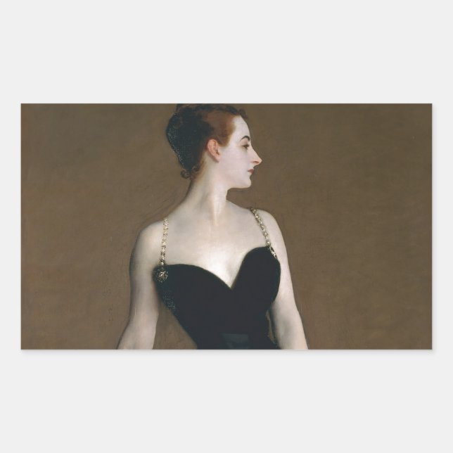 John Singer Sargent Madame X Classic Portrait Rechteckiger Aufkleber (Vorderseite)